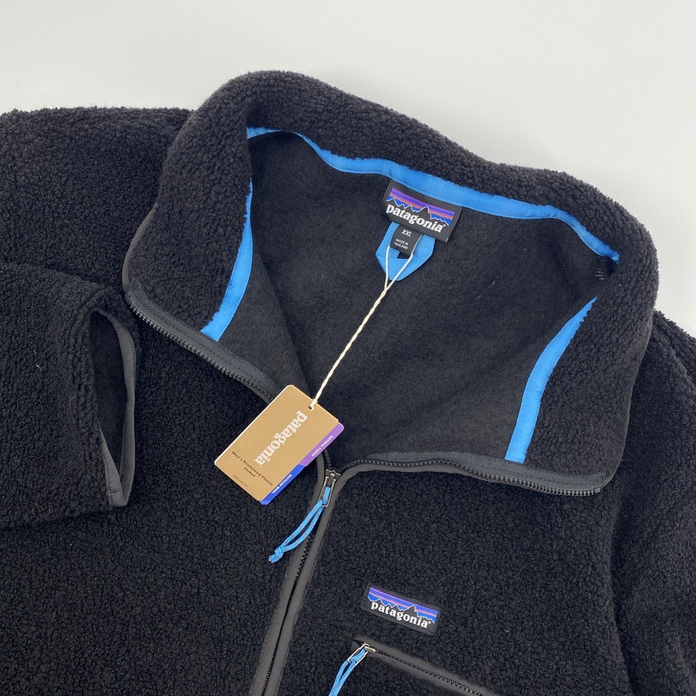 NEW Patagonia Jacket Mens XXL Black Reclaimed Wool Blend Fleece Sustainable 2XL